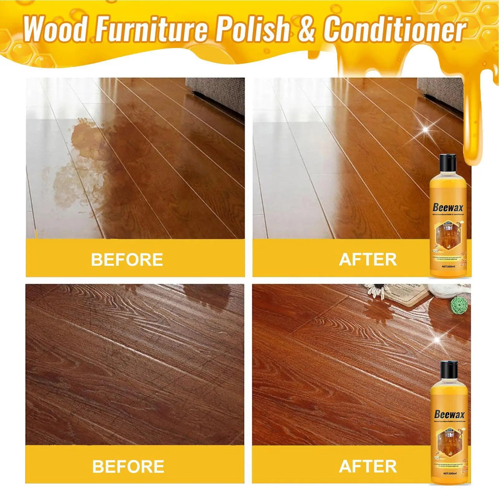 Wood Wax Oil Furniture Coloring Special Polishing Wax Natural Beeswax Floor Wax Brightening Polishing Solid Wax Wood Care Wax
