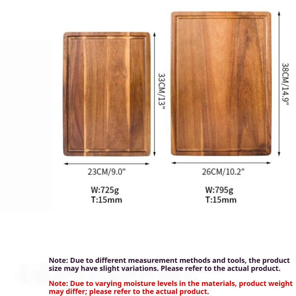 Wood Cutting Boards Wooden Charcuterie Board Double Sided Meat Vegetables Boards Pizza Bread Serving Board Kitchen Accessories