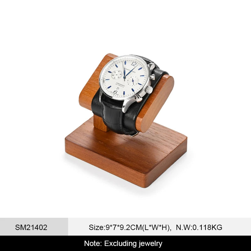 WoodTen Solid Wood Watches Display Stands Base Watch Necklace Bracelet Organizer Rack Bangle Scrunchie Headband Showcase Stands