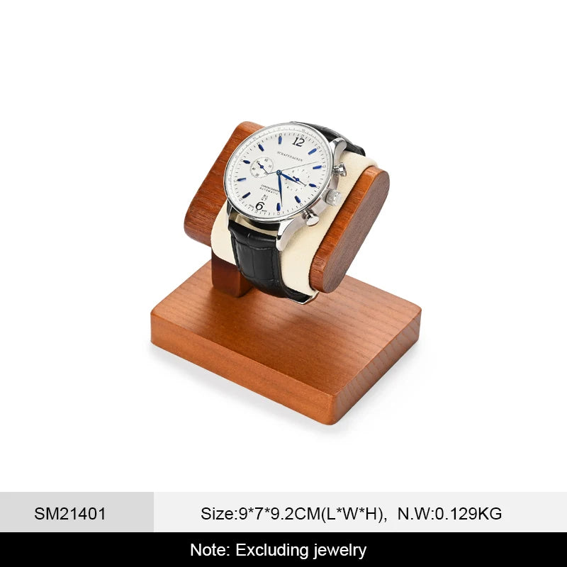 WoodTen Solid Wood Watches Display Stands Base Watch Necklace Bracelet Organizer Rack Bangle Scrunchie Headband Showcase Stands